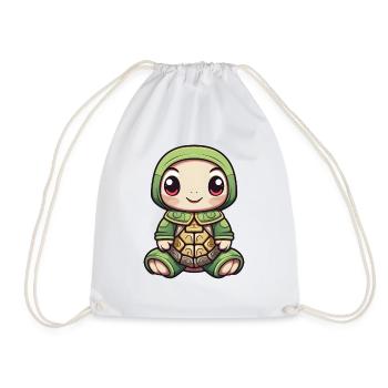 Tortue Design Vert Jaune - Sac de sport léger - blanc - Devant
