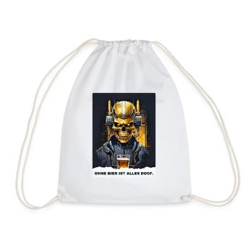 Bier Experte Skull 1.10 - Turnbeutel - Weiß - Vorne