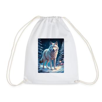 Loup de paysage d’hiver 1.1 - Sac de sport léger - blanc - Devant
