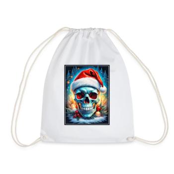Christmas Skull 1.2 - Drawstring Bag - white - Front
