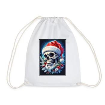 Christmas Skull 1.5 - Drawstring Bag - white - Front