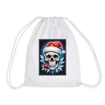 Christmas Skull 1.10 - Drawstring Bag - white - Front