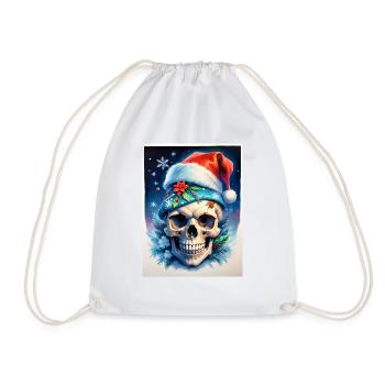 Christmas Skull 1.4 - Drawstring Bag - white - Front