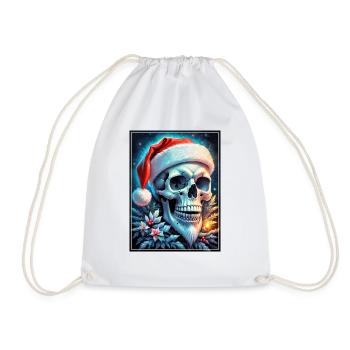 Christmas Skull 1.3 - Drawstring Bag - white - Front