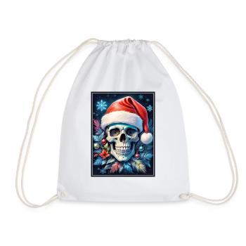 Christmas Skull 1.8 - Drawstring Bag - white - Front
