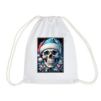 Christmas Skull 1.9 - Drawstring Bag - white - Front