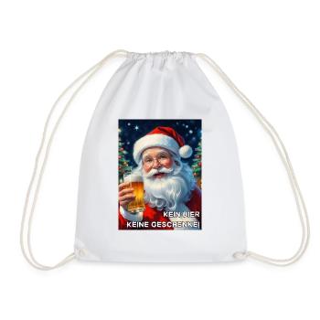 Weihnachten Santa Claus Bier 1.2 - Turnbeutel - Weiß - Vorne