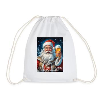 Christmas Santa Claus Beer 1.8 - Drawstring Bag - white - Front