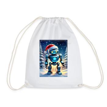 Winter Landscape Robot 1.10 - Drawstring Bag - white - Front