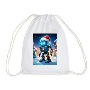 Winter Landscape Robot 1.5 - Drawstring Bag - white - Front