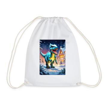 Winter Landscape Dino 3.2 - Drawstring Bag - white - Front