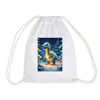Winter Landscape Dino 3.3 - Drawstring Bag - white - Front