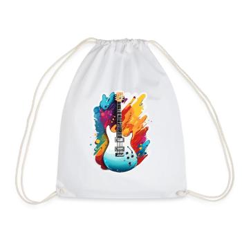 Rock n roll / Guitare / Musique / Instrument - Sac de sport léger - blanc - Devant