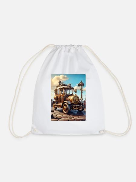Steampunk Automobile 1.9 - Turnbeutel - Weiß