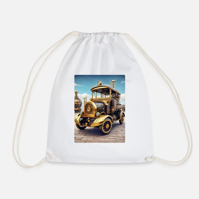 Steampunk Automobile 1.12 - Turnbeutel - Weiß