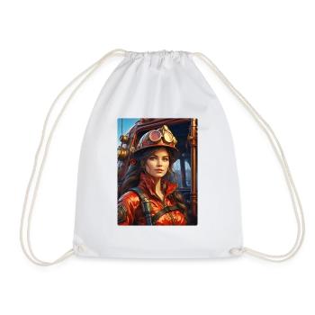 Steampunk Firefighter Woman 1.1 - Turnbeutel - Weiß - Vorne