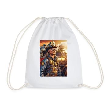 Steampunk Firefighter Man 1.2 - Drawstring Bag - white - Front
