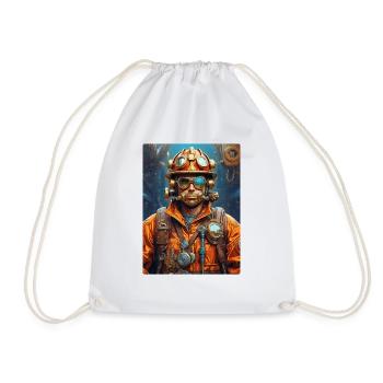 Steampunk Firefighter Man 1.13 - Drawstring Bag - white - Front