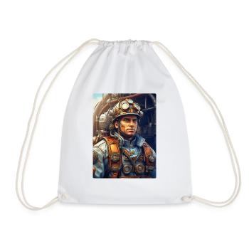 Homme pompier steampunk 1.29 - Sac de sport léger - blanc - Devant