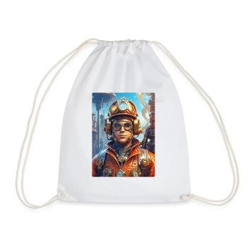 Steampunk Firefighter Man 1.26 - Turnbeutel - Weiß - Vorne