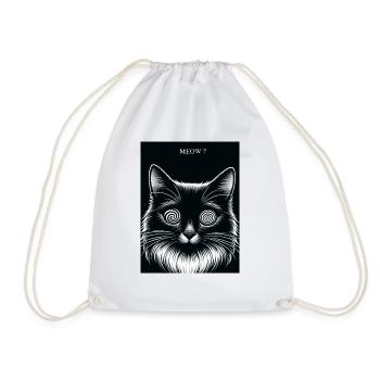 Katze - Turnbeutel - Weiß - Vorne