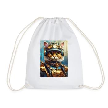 Steampunk Katze 1.4 - Turnbeutel - Weiß - Vorne