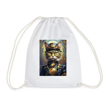 Steampunk Katze 1.8 - Turnbeutel - Weiß - Vorne