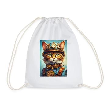 Chat steampunk 1.15 - Sac de sport léger - blanc - Devant