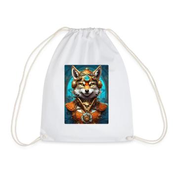 Steampunk Wolf 1.18 - Turnbeutel - Weiß - Vorne