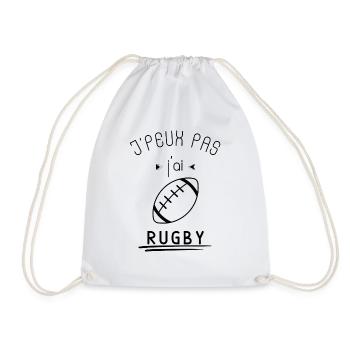 I can't I have rugby - Drawstring Bag - white - Front