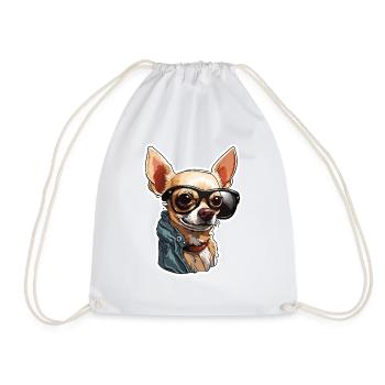 Chihuahua / small dog / animal / tiny / breed - Drawstring Bag - white - Front