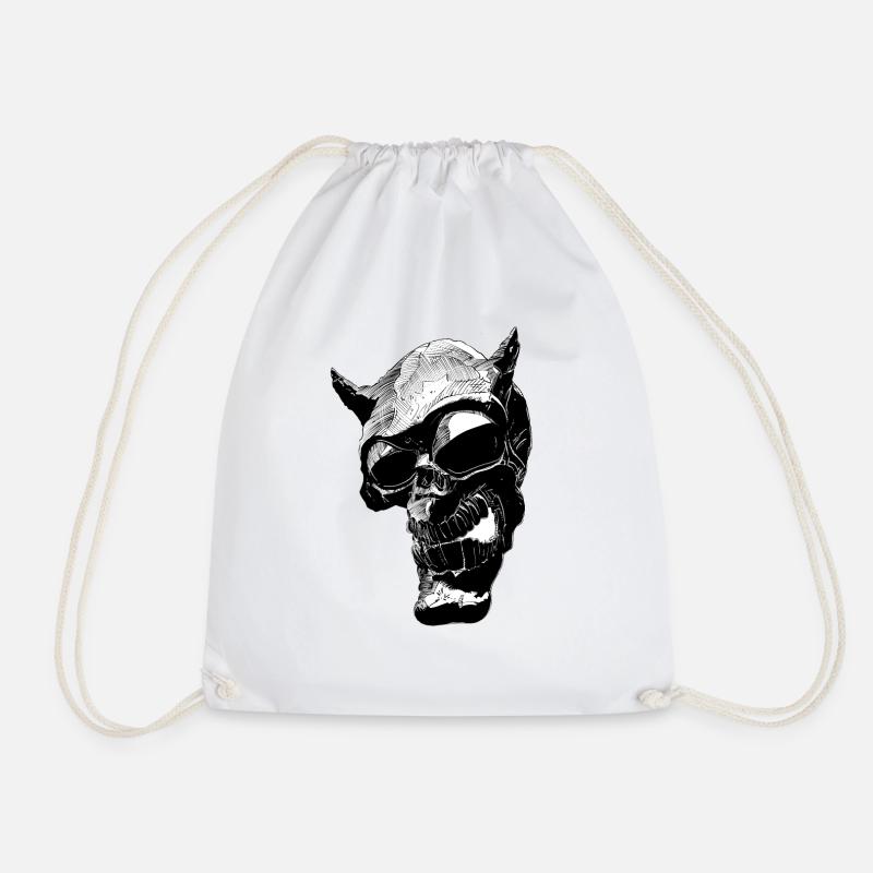 Ink Evil Skull - Turnbeutel - Weiß