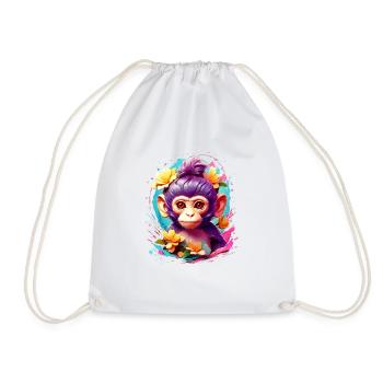 Monkey Monkey V1 24 01 - Drawstring Bag - white - Front