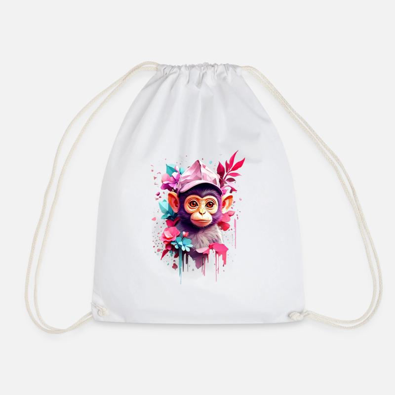 Affe Monkey V1 24 12 - Turnbeutel - Weiß