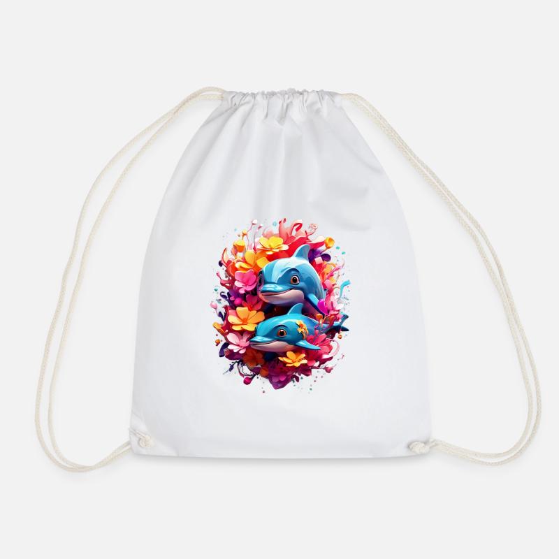 Delfin Dolphin V1 24 06 - Drawstring Bag - white
