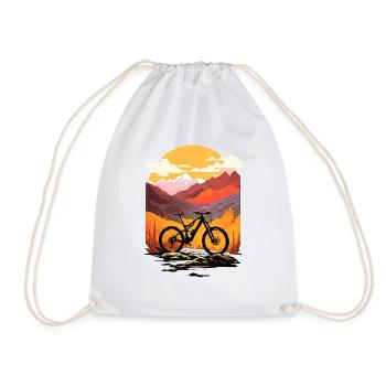 Cycling, Bike, Mountain, Vacation, Summer, Holidays, Vacation, Mount - Drawstring Bag - white - Front