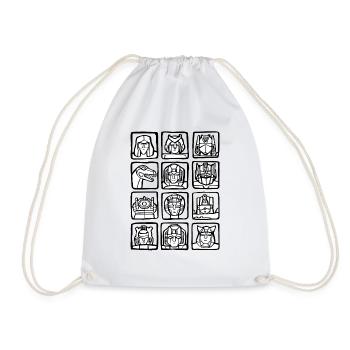 Gamer Game Play Online Computer Gaming Arcade - Drawstring Bag - white - Front