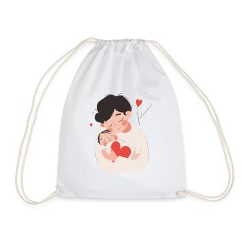 Père et fils/fille nouveau-né - Sac de sport léger - blanc - Devant