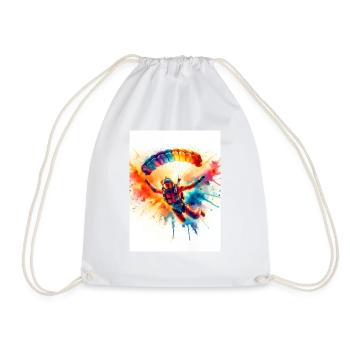 Watercolor skydiver - Drawstring Bag - white - Front