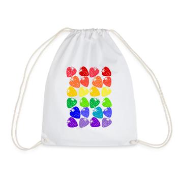 rainbow strawberries - Drawstring Bag - white - Front