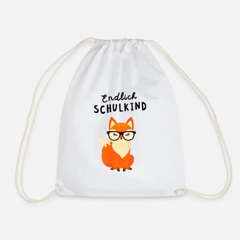 Endlich Schulkind Fuchs Einschulung - Turnbeutel - Weiß