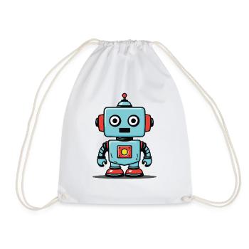 Petit robot - Sac de sport léger - blanc - Devant