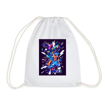 Blue neon thunder - Drawstring Bag - white - Front