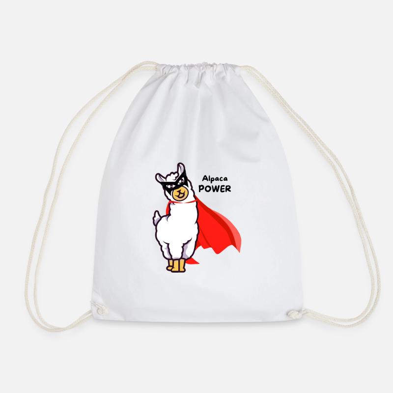 AlpacaPower2 - Drawstring Bag - white