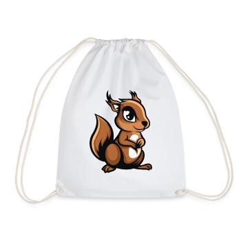 squirrel - Drawstring Bag - white - Front