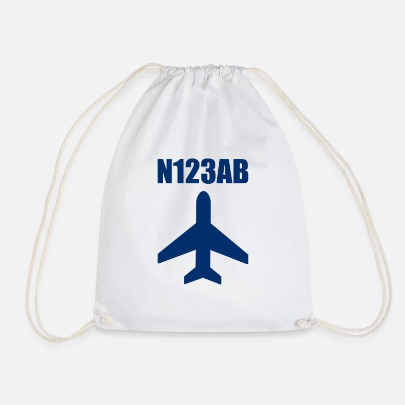 Custom Aviation - Flugzeug - Luffahrt - Pilot - Turnbeutel - Weiß