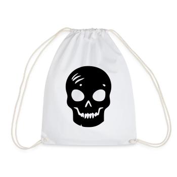 Skull - Drawstring Bag - white - Front