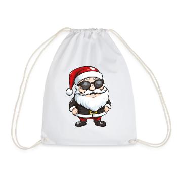 Santa Claus Sunglasses - Drawstring Bag - white - Front