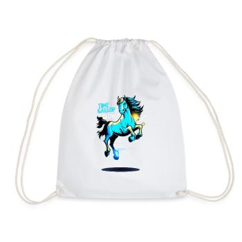 Time to Gallop and Glow | Vibrant Horse Artwork - Drawstring Bag - white - Front