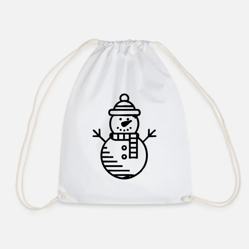 Snowman Winter Christmas - Drawstring Bag - white